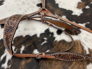 Bridon de cheval western de qualité supérieure, à tirage latéral, sans mors, en cuir bovin importé d'Argentine, avec quincaillerie en acier inoxydable, vente en gros - Product Image 3