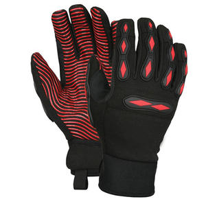 Gants de conduite de voiture de sécurité épais et durables, anti-coupure, rouge, noir, gants de conduite de travail en cuir à doigts entiers, imperméables pour une utilisation en extérieur - Product Image 3