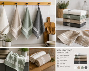 Serviettes de cuisine en coton gaufré 100% doux, très absorbantes, avec boucle de suspension, fabricant direct d'usine en Turquie - Product Image 3