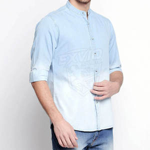 Concevez votre propre chemise en jean à manches longues pour homme, conception OEM, chemise en jean sur mesure respirante - Product Image 5