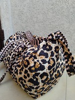 Sac de voyage décontracté en coton imprimé léopard, sac de sport tactique de luxe - Noir, lavable, léger, fermeture éclair, grande capacité