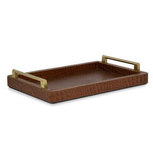 Bandeja de cuero de alta calidad para servir, tamaño personalizado y logotipo, vajilla de desayuno, bandeja de utensilios de cocina con asa, bajo costo - Product Image 6