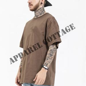 Camiseta de algodón 100% personalizada para hombre, camisa de manga corta de peso pesado con cuello redondo, 210GSM, estampado, gran tamaño, hombro caído, venta al por mayor - Product Image 2