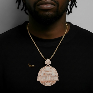 Bold 925 Sterling Silver Lab Grown Diamond AUTO HECHO Colgante Totalmente Iced Out Hip Hop Collar Joyería única Regalo de moda para él - Product Image 1