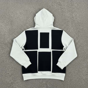 Sweat à capuche vintage à broderie basse en molleton 100% coton imprimé numérique personnalisé pour hommes, épaules tombantes, surdimensionné - Product Image 4