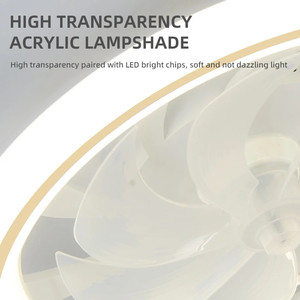 Ventilador de Techo LED Moderno y Sencillo con Control Remoto Inteligente, Motor DC, Cuerpo de Madera Maciza y Plástico para Sala de Estar y Dormitorio - Product Image 6