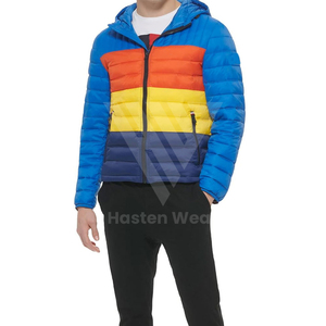 Low MOQ High Quality Lightweight Hooded Coated Men's Puffer Jacket for Comfortable Fit Breathable <b>Windproof</b> Eco-Friendly Winter - Product Image 2