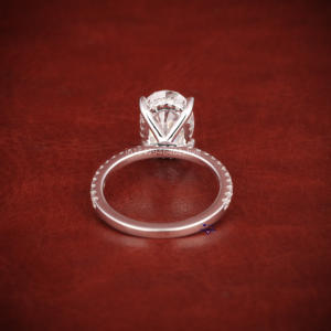 แหวนเพชรโมอิสทรงรีตัดรูปวงรีสำหรับสตรีสีทองขาวล้วนแบบ14KT หรูหราเครื่องประดับชั้นดีสำหรับทุกโอกาส - Product Image 4