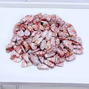 Venta al por mayor de cabujones de jaspe roseta natural, par de gemas de cuarzo semipreciosas sueltas de varios tamaños y formas para la fabricación de pendientes y joyería. - Product Image 3