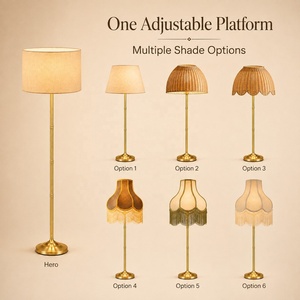 Adjustable Height Modern <strong>Cordless</strong> Rechargeable <strong>Floor</strong> <strong>Lamp</strong> with Dome Fabric Shade for Living Room Hotel - Product Image 5
