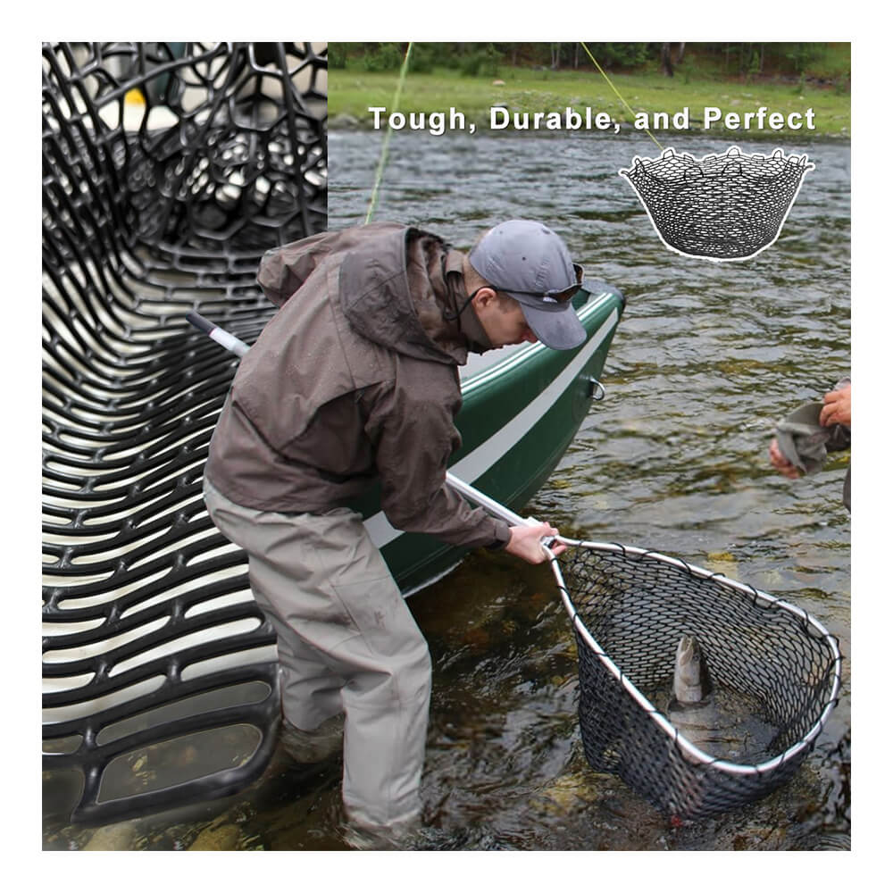 28" Rubber Mesh Fishing Landing Net-Adjustable Depth Replaceable Net Bag  15kg Capacity One-Piece Seamless Elastic Snag-Free| Alibaba.com