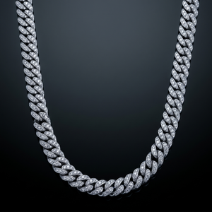 Premium Moissanite Miami Cuban <b>Chain</b> 925 <b>Silver</b> Diamond Cut Finish Hand Set Luxury Unisex Jewelry Bold Fashion Necklace - Product Image 6