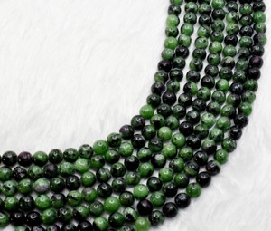 High Quality Wholesale Glossy Loose Beads Strand 15" Long Natural 10mm <b>Ruby</b> Zosite Gemstone Anshul Impex Model RB-RUBZ-10 - Product Image 4