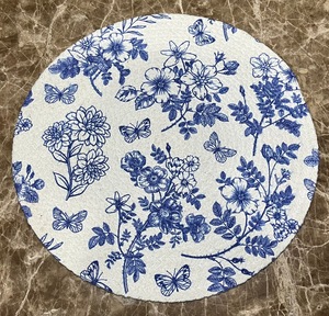 <b>Set</b> of 6 MORE Printed Cotton 15-Inch Round Table Pads with Braided Design - Product Image 1