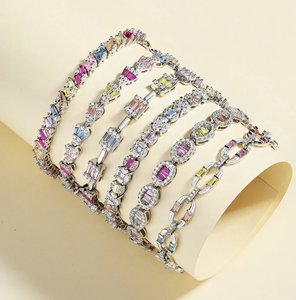 Dainty <b>Charming</b> Emerald Cut Daily <b>Bracelet</b> Tennis <b>Bracelet</b> <b>Sterling</b> 925 <b>Silver</b> Luxury <b>Bracelet</b> with Diamond - Product Image 3