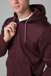 Sudaderas con Capucha para Hombre al por Mayor ODM/OEM, con Cierre Completo, Bordado Personalizado con Logotipo, 100% Algodón Felpa - Product Image 3