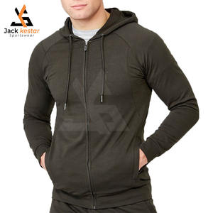 Sudadera con Capucha y Cremallera para Hombre, Estilo Urbano de Invierno, Mezcla de Algodón/Poliéster, Felpa, Tinte Liso, Personalizable, Alta Calidad, Ecológica - Product Image 1