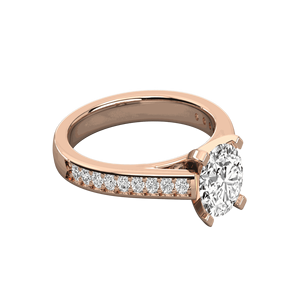 Bague solitaire en diamant rond - Product Image 3