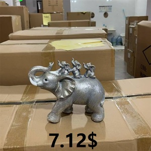 Arte decorativa creativa madre e bambino statue di elefante muro <span class=keywords><strong>d</strong></span>'<span class=keywords><strong>oro</strong></span> scultura di toro di strada statuetta cavallo animale in resina artigianato - Product Image 2