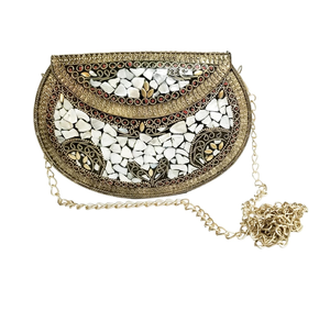 Bolso de mano de metal vendedor caliente con perla elegante y artesanías de bolso de metal elegantes del fabricante metálico - Product Image 4