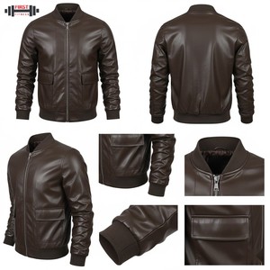 Veste bomber en cuir à rayures pour femmes grande taille, nouvelle mode, confortable, vente en gros, design tendance 2025, manches longues - Product Image 2