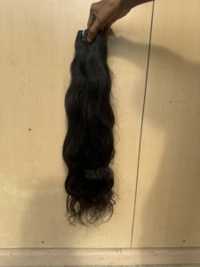 Extensions de cheveux vierges ondulés alignés sur les cuticules indiennes 100% de haute qualité de 20 pouces paquets de vente en gros de style vague naturelle - Product Image 2