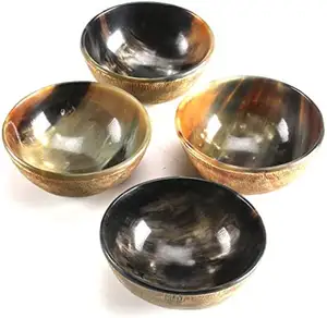 Finest Quality Natural Eco Friendly Horn Bowl Dishes For Serving Bowl Genuine Ox Horn Palm Lathering Shave Bowl at best price