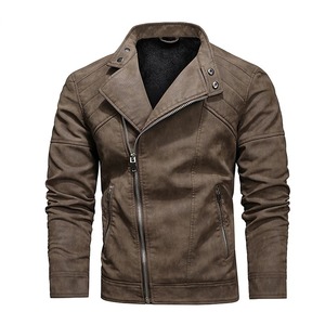 Men's Casual Fashion <b>Jacket</b> <b>Winter</b> <b>Leather</b> <b>Jacket</b> for Mens OEM Services Custom Logo Full Zipper <b>Leather</b> <b>Jacket</b> - Product Image 2