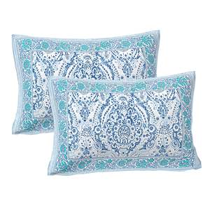 Blue Abstract Print 240 TC <b>King</b> <b>Size</b> Double Bed <b>Sheet</b> Set 100% Cotton 2 Soft Pillow Covers 3 4 6 Pc Sets Available (SHKV1054) - Product Image 3
