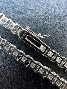 Elegante Collar de Cadena de Tenis con Diamantes de Moissanita con Corte Princesa VVS y Plata de Ley 925, Brillante, para Regalo de Cumpleaños para Mujer - Product Image 5