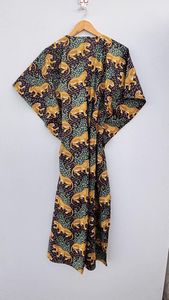 Túnica caftán de algodón 100% para mujer, hecho a mano estilo bohemio, vestido informal de tamaño libre ecológico - Product Image 4