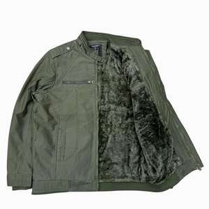 Veste universitaire 100% coton pour hommes, couleur menthe du fournisseur indien direct, veste coupe-vent surdimensionnée de style vintage - Product Image 3