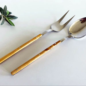 Juego de Cubiertos de Madera Hechos a Mano, Duraderos y Elegantes para Cocina, Comedor, Decoración de Eventos, Regalos, de la India, Juego de 2 - Product Image 1