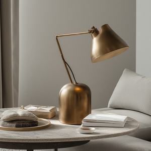 Lampe de table moderne et écologique en aluminium, abat-jour en tissu, meilleure qualité pour la maison, hôtel, chambre à coucher, culot d'ampoule E26, nouveau design AC, prix - Product Image 6