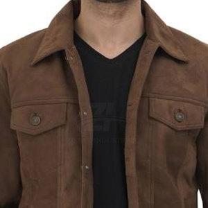 Stylish Men <b>Suede</b> <b>Jacket</b> Lightweight Breathable Custom Design Ideal For Casual Outings Winter <b>Jacket</b> - Product Image 5