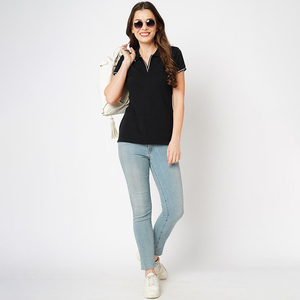 Alta calidad de peso pesado personalizado en blanco de gran tamaño Casual comprimido impreso ajuste manga corta poliéster liso mujeres para camisas - Product Image 4