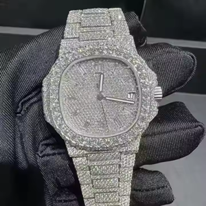 Haute qualité VVS Moissanite diamant glacé Hip Hop Bling Bustdown montres-bracelets D couleur Style montre pour hommes femmes - Product Image 1