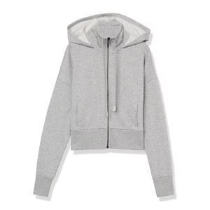 Sudadera Corta con Capucha Casual para Mujer, 100% Algodón, Top Corto Deportivo con Logo Estampado Frontal, Estilo Urbano, Anti-Pilling para Invierno - Product Image 1
