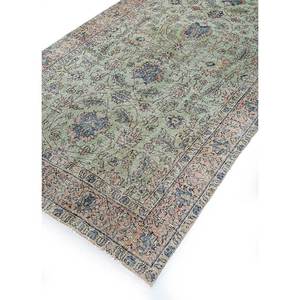 Tapis en laine noué à la main, rectangulaire, abstrait, à motif médaillon vert vintage, pour la maison, grand tapis de salon, tapis rectangulaire pour couloir - Product Image 2