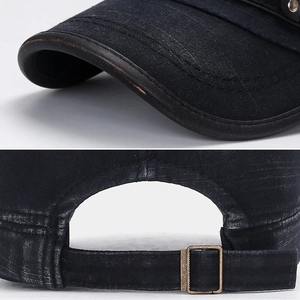 Washed Distressed Polyester/Cotton Edge Unisex Oversize Trucker <b>Hat</b> Breathable <b>Waterproof</b> Silver Copper Buckle All-Season - Product Image 2