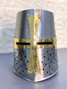 Edge Knives Templar Crusader Knight Casco de acero inoxidable DIY Grado Accesorio para disfraz de Halloween Medieval Warrior Look - Product Image 4