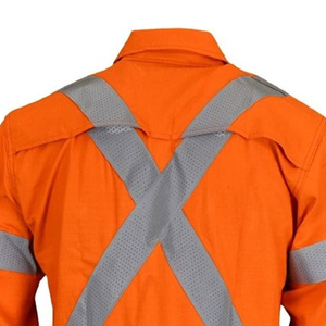Chemise à boutons haute visibilité confortable en satin pour hommes, tenue de travail de sécurité teinte unie à un prix raisonnable - Product Image 6