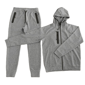 Dernier design, vente en gros, personnalisable, respirant, hiver, à capuche, décontracté, uni, survêtement de sport, ensemble deux pièces - Product Image 3