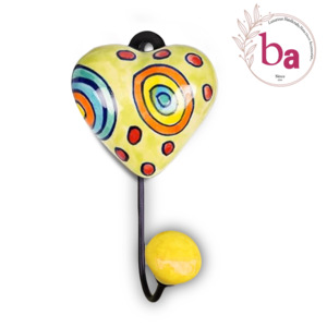 ตะขอแขวนเสื้อโค้ทติดผนังกระเบื้องหัวใจเซรามิกงานฝีมือของตกแต่งบ้านสินค้าพรีเมี่ยม - Product Image 1