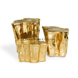 Vente chaude Bûches De Bois Designer De Haute Qualité Entièrement Plaqué Or Unique Table Basse De Qualité Luxueuse Brillant Poli À Bas Prix - Product Image 1