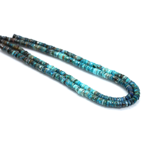 Perles Heishi en chrysocolle de qualité supérieure, forme de pneu facetté, 5-8 mm, 15 pouces, AAA++, pierre précieuse en chrysocolle naturelle, coupe en roue facettée - Product Image 5