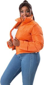 Vestes bouffantes imperméables d'hiver pour femmes avec logo sur mesure Manteaux courts avec matériau épais et chaud - Product Image 4