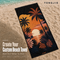 Serviette de plage compressée à séchage rapide, personnalisée par sublimation, en microfibre gaufrée, en plastique recyclé, sans sable, en coton imprimé, mignonne, pour le sport