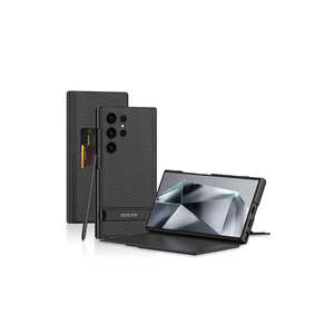 Étui portefeuille Netzy Premium en fibre de carbone pour Samsung Galaxy S24 Ultra, support multifonctionnel avec porte-cartes, compatible 7 Plus XS - Product Image 1