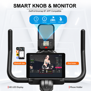 Equipo de Gimnasio en Casa, Bicicletas de Ejercicio de Acero Unisex, <span class=keywords><strong>Bicicleta</strong></span> de Ciclismo Interior, <span class=keywords><strong>Bicicleta</strong></span> de <span class=keywords><strong>Spinning</strong></span> con Conexión <span class=keywords><strong>Bluetooth</strong></span> - Product Image 3